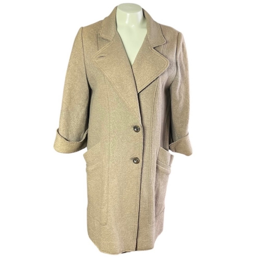 TRIANA Women's Beige Wool‎ Blend Blazer Coat Size XS S